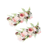 Maxbell 2 Pieces Fake Flowers Swag Wreath Stylish for Front Door Wedding Living Room