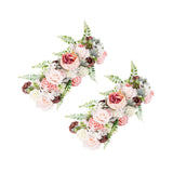 Maxbell 2 Pieces Fake Flowers Swag Wreath Stylish for Front Door Wedding Living Room