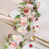Maxbell 2 Pieces Fake Flowers Swag Wreath Stylish for Front Door Wedding Living Room