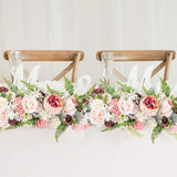 Maxbell 2 Pieces Fake Flowers Swag Wreath Stylish for Front Door Wedding Living Room