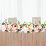 Maxbell 2 Pieces Fake Flowers Swag Wreath Stylish for Front Door Wedding Living Room