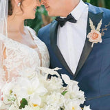 Maxbell Rose Boutonniere Groom and Best Man Boutonnieres for Prom Bridesmaid Wedding