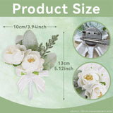 Maxbell 6x Wedding Boutonniere Rose Corsages for Anniversary Men Women Formal Dinner