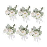 Maxbell 6x Wedding Boutonniere Rose Corsages for Anniversary Men Women Formal Dinner