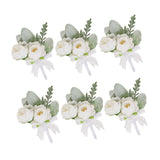 Maxbell 6x Wedding Boutonniere Rose Corsages for Anniversary Men Women Formal Dinner