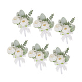 Maxbell 6x Wedding Boutonniere Rose Corsages for Anniversary Men Women Formal Dinner