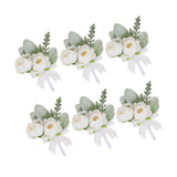 Maxbell 6x Wedding Boutonniere Rose Corsages for Anniversary Men Women Formal Dinner