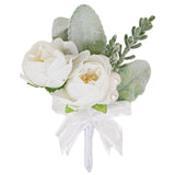 Maxbell 6x Wedding Boutonniere Rose Corsages for Anniversary Men Women Formal Dinner