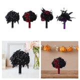 Maxbell Artificial Rose Flowers Goth Flower Bouquet for Garden DIY Craft Theme Party Black