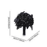 Maxbell Artificial Rose Flowers Goth Flower Bouquet for Garden DIY Craft Theme Party Black