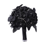 Maxbell Artificial Rose Flowers Goth Flower Bouquet for Garden DIY Craft Theme Party Black