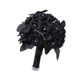 Maxbell Artificial Rose Flowers Goth Flower Bouquet for Garden DIY Craft Theme Party Black