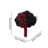 Maxbell Artificial Rose Flowers Goth Flower Bouquet for Garden DIY Craft Theme Party Dark red