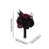 Maxbell Artificial Rose Flowers Goth Flower Bouquet for Garden DIY Craft Theme Party red