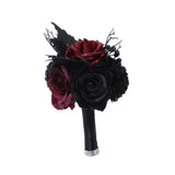 Maxbell Artificial Rose Flowers Goth Flower Bouquet for Garden DIY Craft Theme Party red