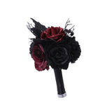 Maxbell Artificial Rose Flowers Goth Flower Bouquet for Garden DIY Craft Theme Party red