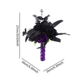 Maxbell Artificial Rose Flowers Goth Flower Bouquet for Garden DIY Craft Theme Party black rose
