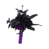 Maxbell Artificial Rose Flowers Goth Flower Bouquet for Garden DIY Craft Theme Party black rose