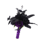Maxbell Artificial Rose Flowers Goth Flower Bouquet for Garden DIY Craft Theme Party black rose