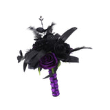 Maxbell Artificial Rose Flowers Goth Flower Bouquet for Garden DIY Craft Theme Party black rose