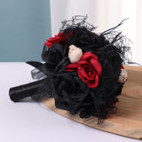 Maxbell Artificial Skull Flowers Skeleton Black Leaves for Easter Centerpiece Garden
