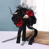 Maxbell Artificial Skull Flowers Skeleton Black Leaves for Easter Centerpiece Garden