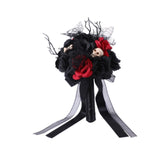 Maxbell Artificial Skull Flowers Skeleton Black Leaves for Easter Centerpiece Garden
