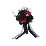 Maxbell Artificial Skull Flowers Skeleton Black Leaves for Easter Centerpiece Garden