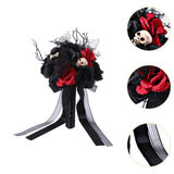 Maxbell Artificial Skull Flowers Skeleton Black Leaves for Easter Centerpiece Garden