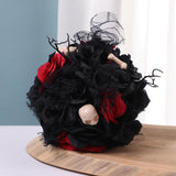 Maxbell Artificial Skull Flowers Skeleton Black Leaves for Easter Centerpiece Garden