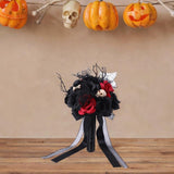 Maxbell Artificial Skull Flowers Skeleton Black Leaves for Easter Centerpiece Garden