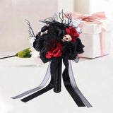 Maxbell Artificial Skull Flowers Skeleton Black Leaves for Easter Centerpiece Garden