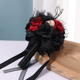 Maxbell Artificial Skull Flowers Skeleton Black Leaves for Easter Centerpiece Garden