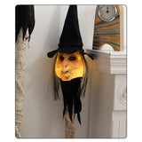 Maxbell Halloween Staff Prop Themed Party Decoration Multipurpose Light up Cane Prop Yellow faced witch