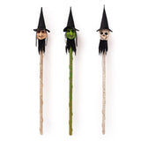 Maxbell Halloween Staff Prop Themed Party Decoration Multipurpose Light up Cane Prop Yellow faced witch