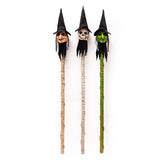 Maxbell Halloween Staff Prop Themed Party Decoration Multipurpose Light up Cane Prop Yellow faced witch