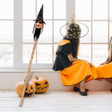 Maxbell Halloween Staff Prop Themed Party Decoration Multipurpose Light up Cane Prop Yellow faced witch