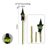 Maxbell Halloween Staff Prop Themed Party Decoration Multipurpose Light up Cane Prop Green faced witch
