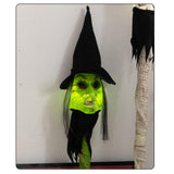 Maxbell Halloween Staff Prop Themed Party Decoration Multipurpose Light up Cane Prop Green faced witch