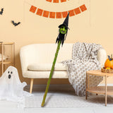 Maxbell Halloween Staff Prop Themed Party Decoration Multipurpose Light up Cane Prop Green faced witch