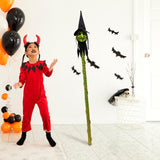 Maxbell Halloween Staff Prop Themed Party Decoration Multipurpose Light up Cane Prop Green faced witch