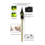 Maxbell Halloween Staff Prop Themed Party Decoration Multipurpose Light up Cane Prop Green faced witch