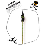 Maxbell Halloween Staff Prop Themed Party Decoration Multipurpose Light up Cane Prop Green faced witch