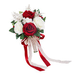 Maxbell Bridal Bouquet Ornament Artificial Rose Flowers for Outdoor Ceremony Wedding