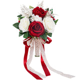Maxbell Bridal Bouquet Ornament Artificial Rose Flowers for Outdoor Ceremony Wedding