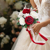 Maxbell Bridal Bouquet Ornament Artificial Rose Flowers for Outdoor Ceremony Wedding