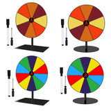 Maxbell Colored Rotating Prize Wheel with Base Stand Erasable Acrylic Roulette Wheel 10 Girds Square Base