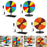 Maxbell Colored Rotating Prize Wheel with Base Stand Erasable Acrylic Roulette Wheel 10 Girds Square Base