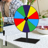 Maxbell Colored Rotating Prize Wheel with Base Stand Erasable Acrylic Roulette Wheel 10 Girds Square Base