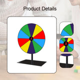 Maxbell Colored Rotating Prize Wheel with Base Stand Erasable Acrylic Roulette Wheel 10 Girds Square Base